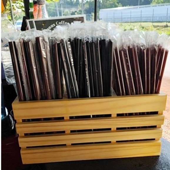 👉กล่องไม้ใส่บิล  เมนู กล่องช้อนส้อม  ตะเกียบ  หลอดกาแฟ ในร้าน คาเฟ่ ร้านกาแฟ ส่งจากกทม. สินค้าขายดี  DS07-3