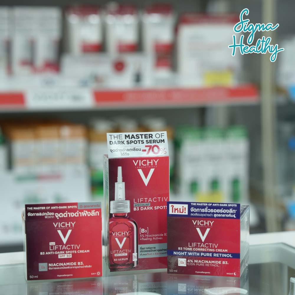 Vichy Liftactiv B3 Anti-Dark Spots ลดจุดด่างดำ Serum 30 ml / Day,Night Cream 50 ml