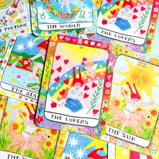 A6 TAROT POSTCARD โปสการ์ดลายไพ่ทาโร่ต์ ลายเส้น give.me.museums