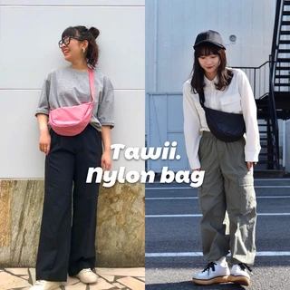 Tawii. กระเป๋า กระเป๋าผ้า กระเป๋าข้าง สะพายข้างไนล่อน กระเป๋านุ่ม Unisex Bag กระเป๋าเท่ๆ