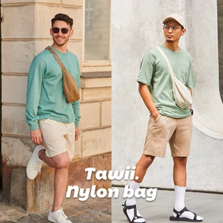 Tawii. กระเป๋า กระเป๋าผ้า กระเป๋าข้าง สะพายข้างไนล่อน กระเป๋านุ่ม Unisex Bag กระเป๋าเท่ๆ