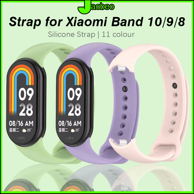 สายรัด for Xiaomi Smart Band 10 9 8 แถบเปลี่ยนซิลิโคนกีฬา for Smartwatch Mi Band 10 9 8 NFC