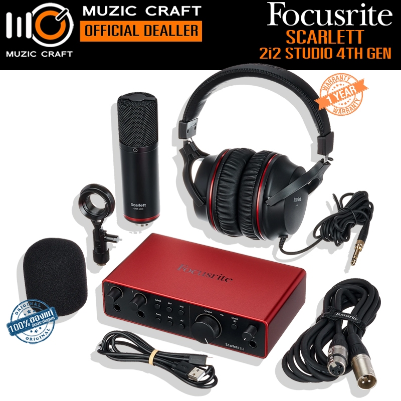 Focusrite Scarlett 2i2 Studio (4th Gen) *ของแท้ประกัน 1ปี* USB-C Audio Interface ออดิโอ อินเตอร์เฟส,