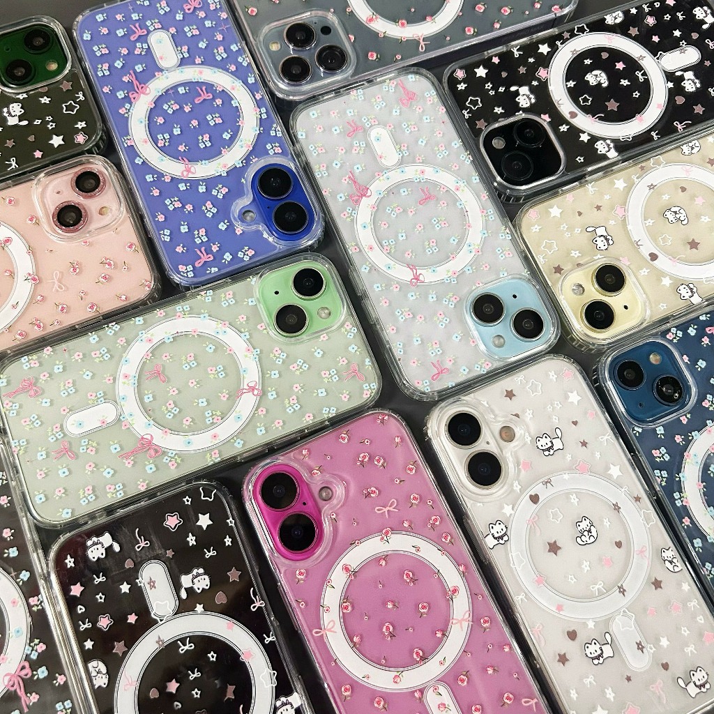 เคสใสชาร์จได้  เคสใสลายการ์ตูน for iPhone 11 12 13 14 15 16 Pro max 16Promax 16plus 15plus 14plus 15