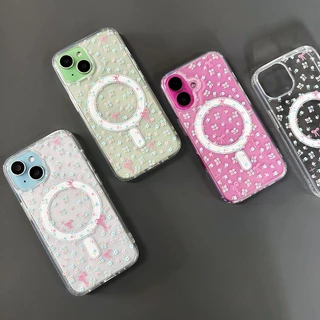 🔥มาใหม่ เคสใสชาร์จได้ ใสชาร์ได้ลายโบว์ เคสใสลายการ์ตูน for iPhone 11 12 13 14 15 16 Pro max 16plus 15plus 14plus