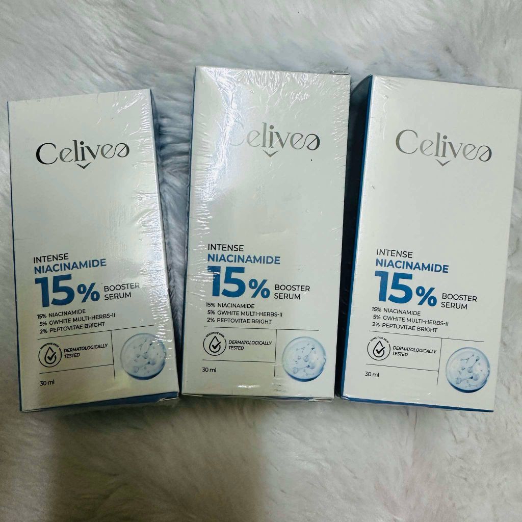 3 ขวด เซรั่ม เซลิเวีย สิว Acne Celivea niacinamide 15% intense booster tighten pores pimple 30ml