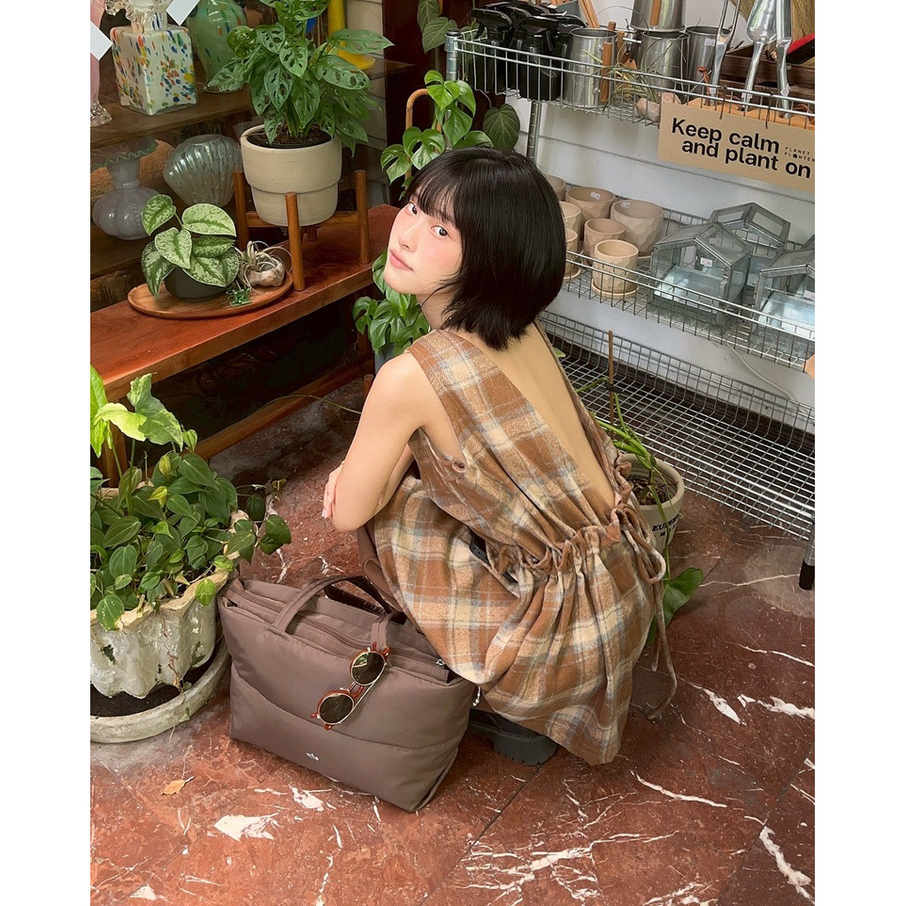 Tulla.more - Labelle Minidress มินิเดรส ลายสก็อต โชว์หลัง ผูกเอว