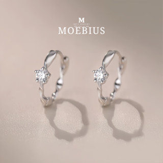 MEET💕ต่างหูเงิน Moebius ต่างหูเงินแท้925 ตุ้มหูเพชร ต่างหูแฟ…