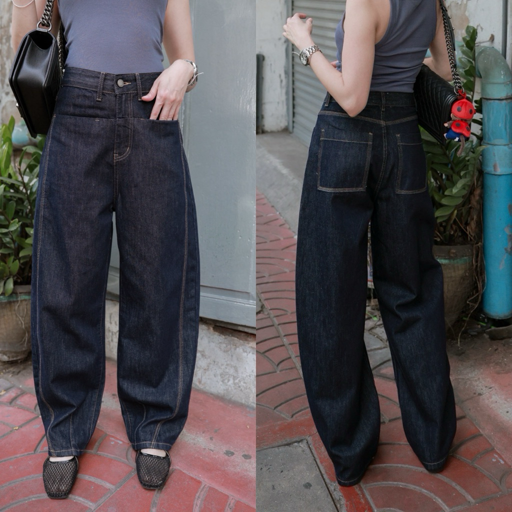 8742 Baggy Jeans กางเกงยีนส์เบคกี้กระบอกใหญ่ งานป้าย fsy