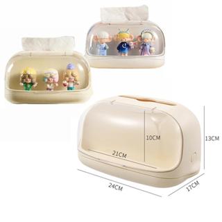 กล่องทิชชู่ตั้งโต๊ะ 2in1 กล่องเก็บป๊อปมาร์ทกันฝุ่น กล่องโชว์…