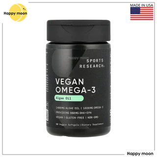 Sports Research, Vegan Omega-3, 60 Veggie Softgels, โอเมก้า จากพืช