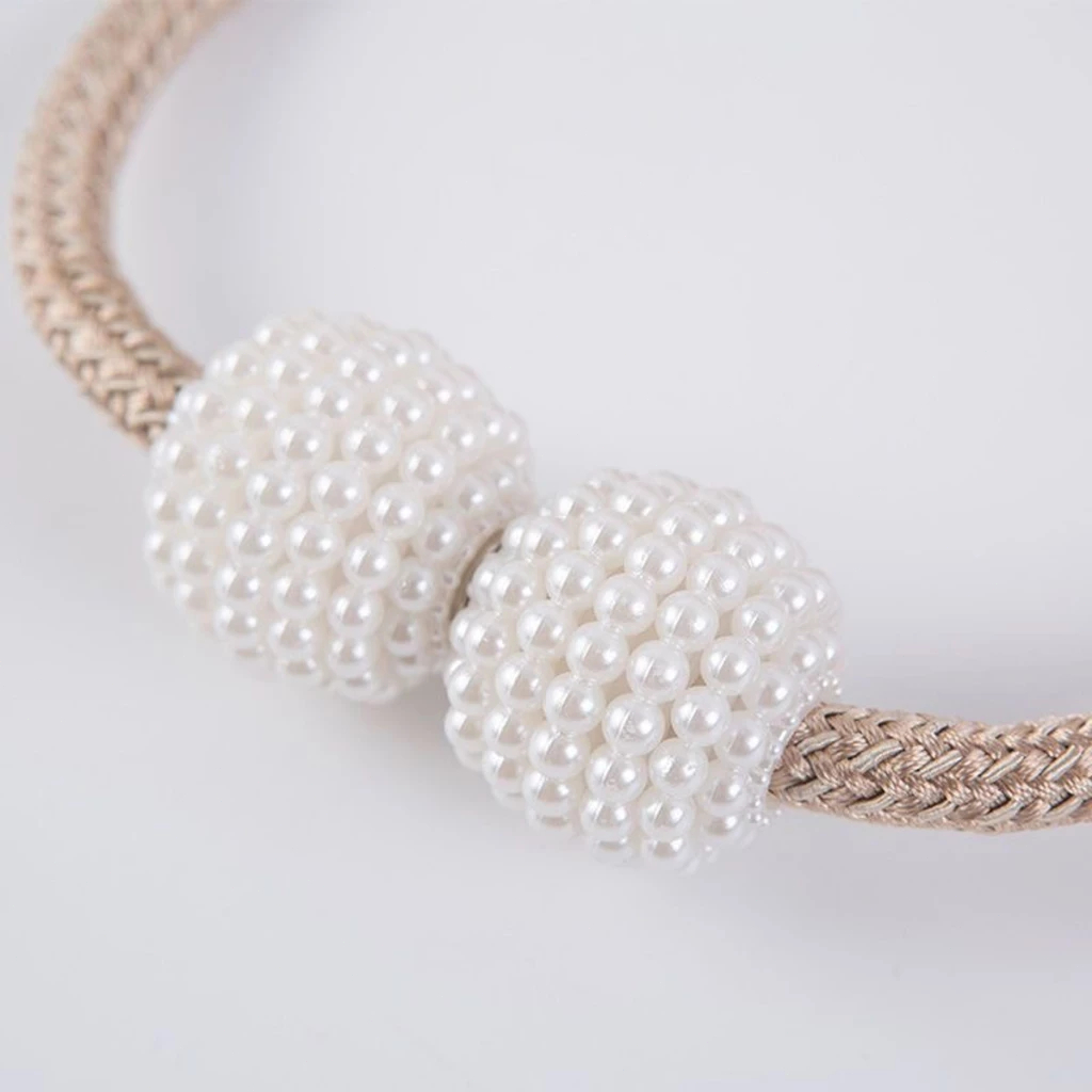 SIMO สายรัดผ้าม่าน แบบแม่เหล็ก สไตล์เพิร์ล วิธีการมัดหลายแบบ มีให้เลือกหลากหลายสี เชือกรัดผ้าม่าน - รูปที่ 4