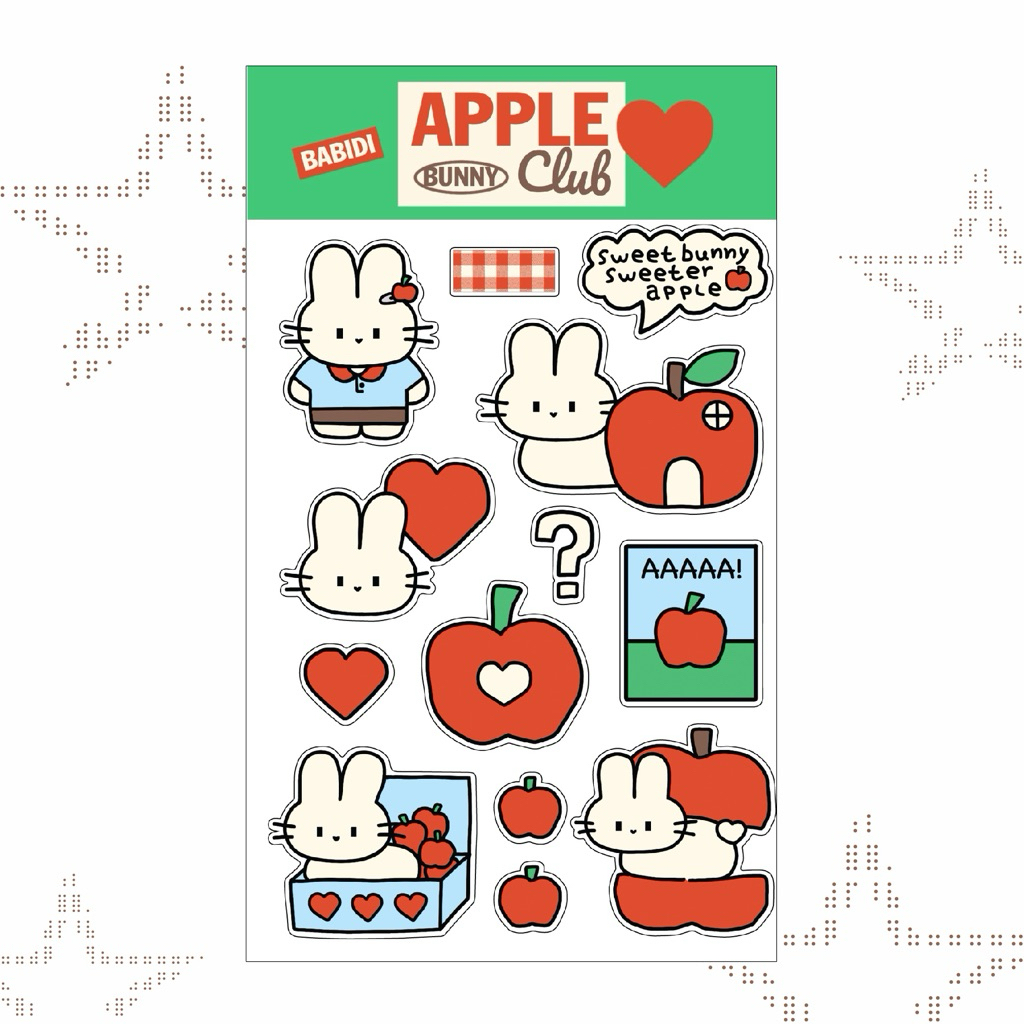 (Sticker) Babidi : Apple bunny club