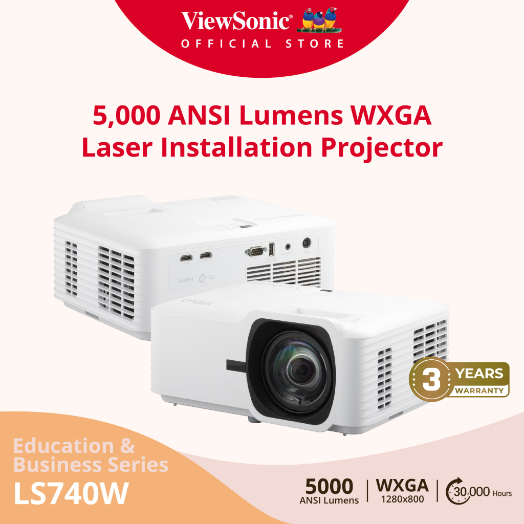 ViewSonic LS740W 5,000 ANSI Lumens WXGA Laser Installation Projector (โปรเจคเตอร์)