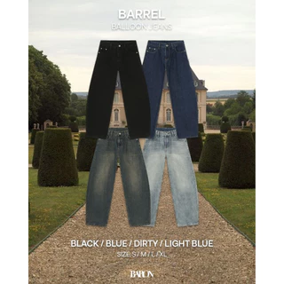 BARON "Wide Barrel Jeans" กางเกงยีนส์ทรงขากระบอกกว้างโค้ง ทรงบอลลูน