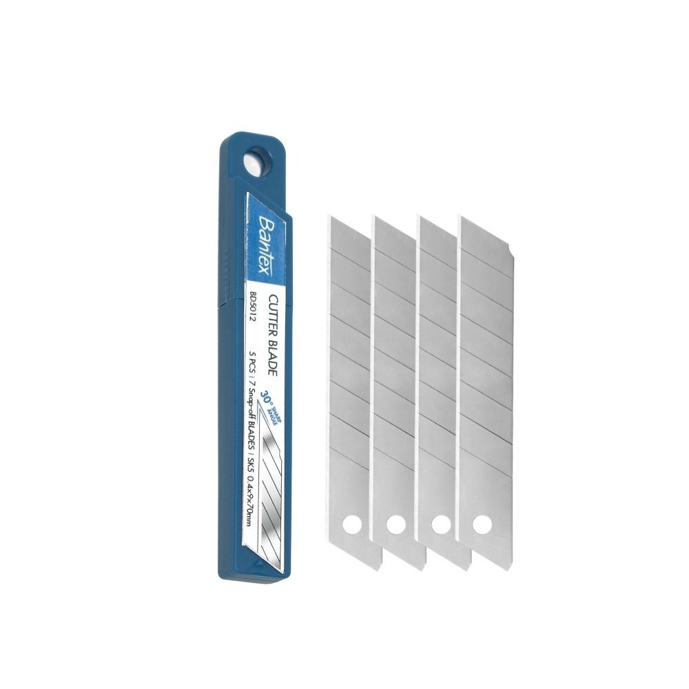 Bantex ใบมีดคัตเตอร์ ใบมีดสีเงิน 9 มม 5ชิ้น/กล่อง คมกริบ ใบมีดสำหรับคัตเตอร์  Cutter Blade