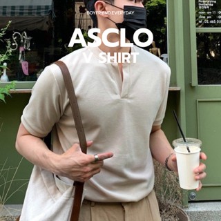 ASCLO V SHIRT เสื้อยืดคอวีสไตล์เกาหลี