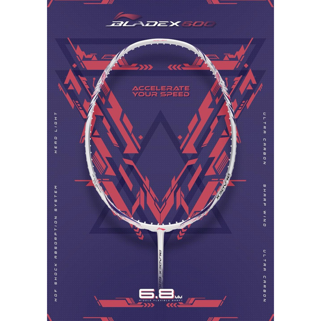 LI-NING ไม้แบดมินตัน รุ่น 𝗕𝗟𝗔𝗗𝗘𝗫 𝟲𝟬𝟬 ”𝙋𝙄𝙉𝙆 𝘽𝙐𝙏𝙏𝙀𝙍𝙁𝙇𝙔 “🦋ไม้สปีด ดาดสบาย✨[ของแท้💯] ประกันศูนย์ไทย