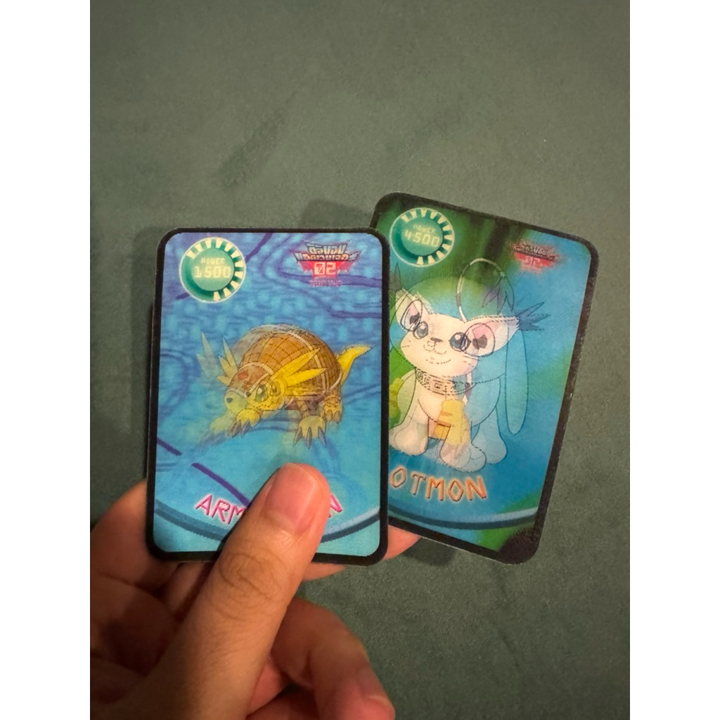 การ์ด3D Digimon ดิจิมอน แถมขนมยุค90 2ชิ้นตามรูป งานวินเทจ digimon card