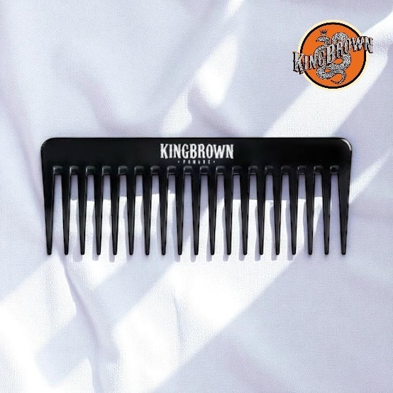 King Brown Black Texture Comb  หวีจัดแต่งทรงผมผู้ชาย สีดำ สไตล์วินเทจ พกพาง่าย  ขนาด 156mm x 59mm