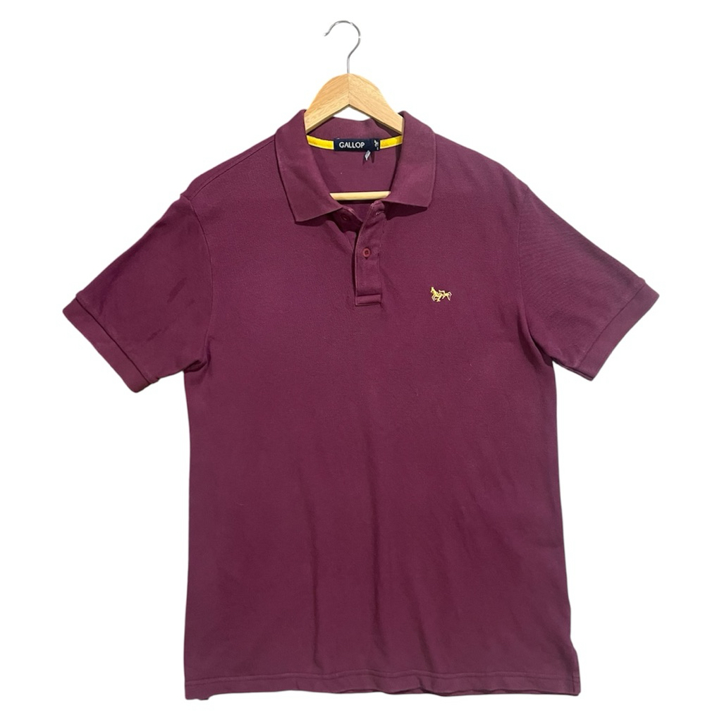 Gallop เสื้อโปโล ผู้ชาย สีม่วงมังคุด มือสอง