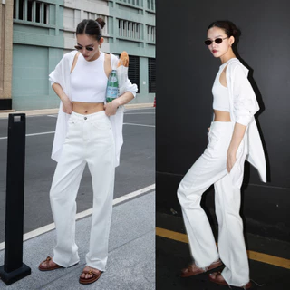 MERMAIDSTUDIO - PETITE SOUFFLÉ JEANS ยีนส์ทรงกระบอกผ้าไม่ยืด