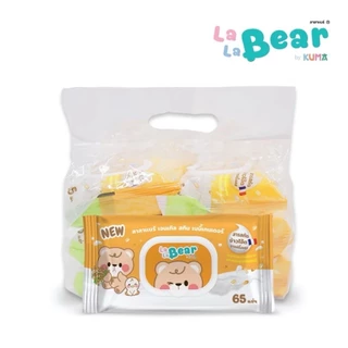 [แพค] LALA BEAR กระดาษทิชชู่เปียก ลาลาแบร์ By Kuma แพค 6 ห่อ ห่อ 65 แผ่น หอมสดชื้น สะอาด