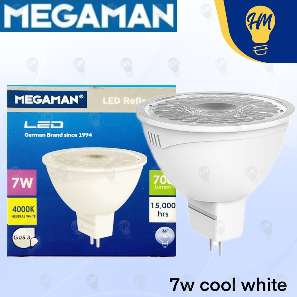 Megaman หลอดไฟ MR16 LED 5W 7W 220V (แบบต่อตรง) แสงขาว แสงวอร์ม แสงคูลไวท์