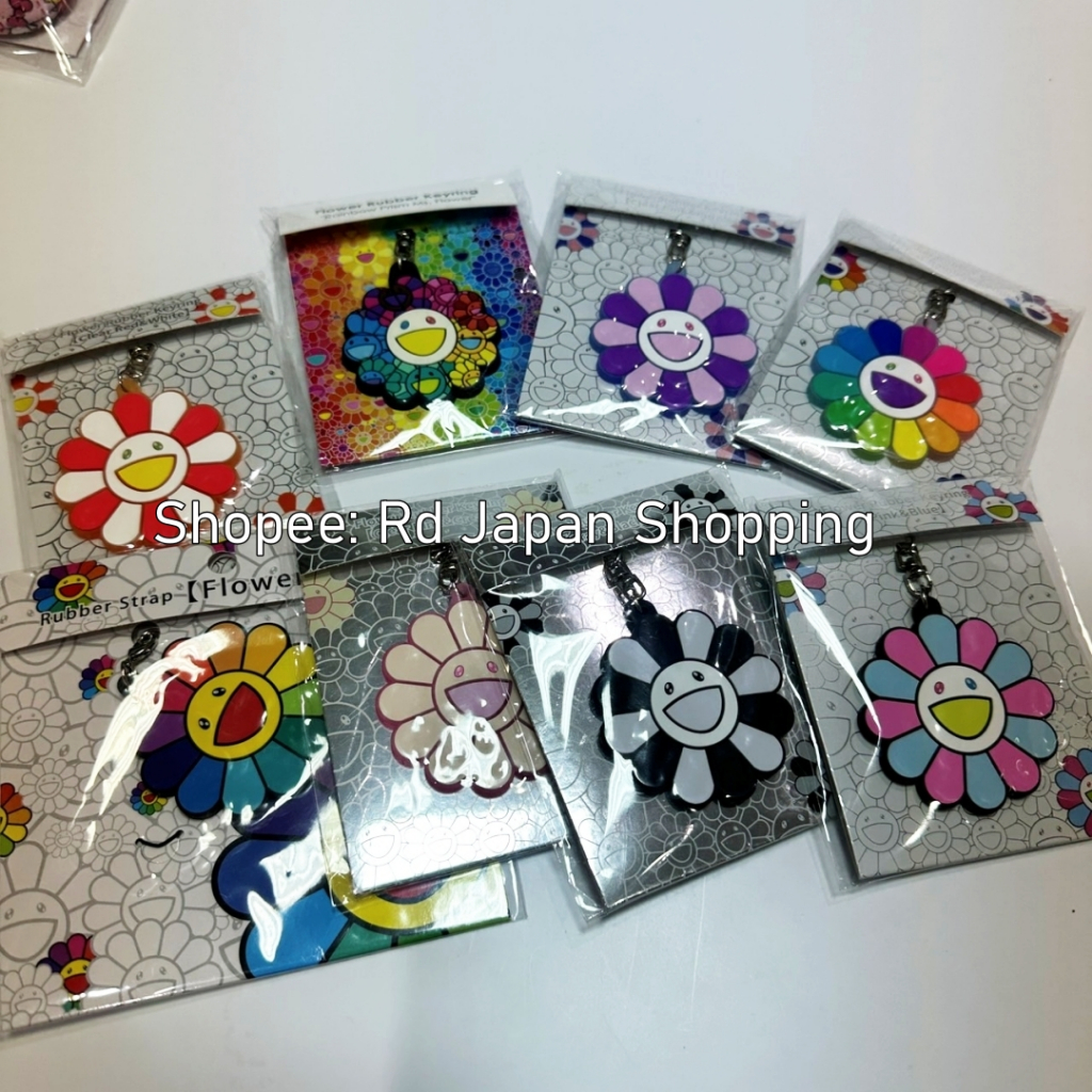 พร้อมส่ง ส่งไว Takashi Murakami ของแท้ 🇯🇵 flower แบบยาง มุราคามิ ดอกไม้ พวงกุญแจ rubber เรนโบว์ ห้อยกระเป๋า ห้อยกุญแจ - รูปที่ 2