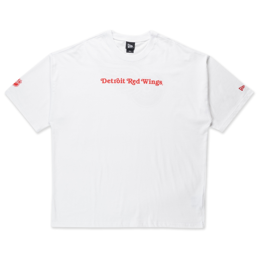 New Era เสื้อยืดแขนสั้นรุ่น Detroit Red Wings Nhl Team Logo White Oversized Short Sleeve T-Shirt