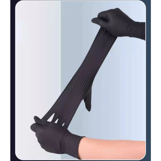 ถุงมือยาง กล่อง 10 กล่อง ถุงมือสีขาว ถุงมือสีดำ ถุงมือทำอาหาร ไม่มีแป้ง 100 ชิ้น