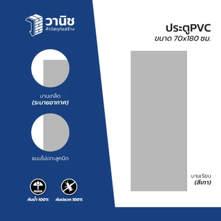 ประตู PVC DINO ขนาด 70 x 180 ซม. สีเทา,สีครีม แบบเจาะ,แบบไม่เจาะลูกบิด (เฉพาะบานเท่านั้น)
