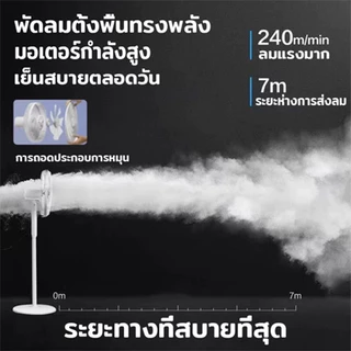 พัดลมตั้งพื้น 16 นิ้ว พัดลมควบคุมระยะไกล8สปีด 7 ใบพัด ตั้งเวลาได้ พัดลมตั้งพื้นสำหรับบ้านและสำนักงาน