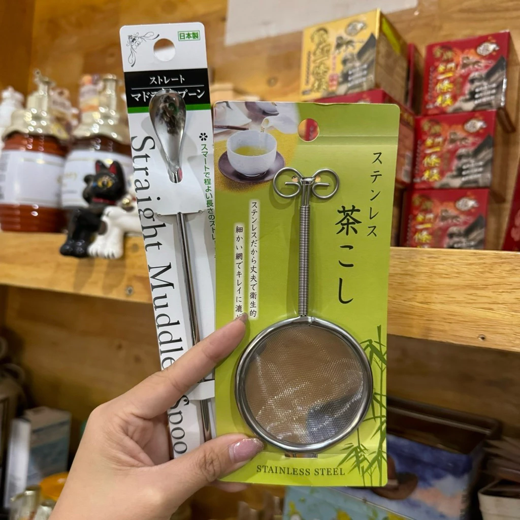 ‼️ของแท้จากญี่ปุ่น‼️ตะแกรงร่อนผงชา + ช้อนตักผงชา สแตนเลสอย่างดี ดีไซน์เรียบหรู สายมัทฉะต้องมี