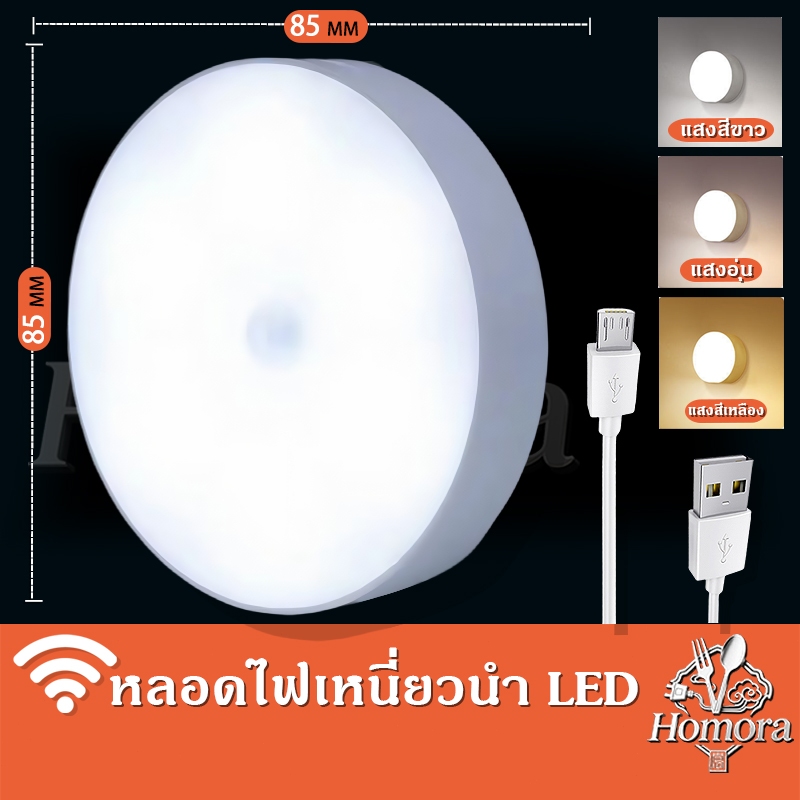 โคมไฟติดผนังไร้สาย ไฟติดผนังห้อง ไฟเซนเซอร์ แบบชาร์จUSB
