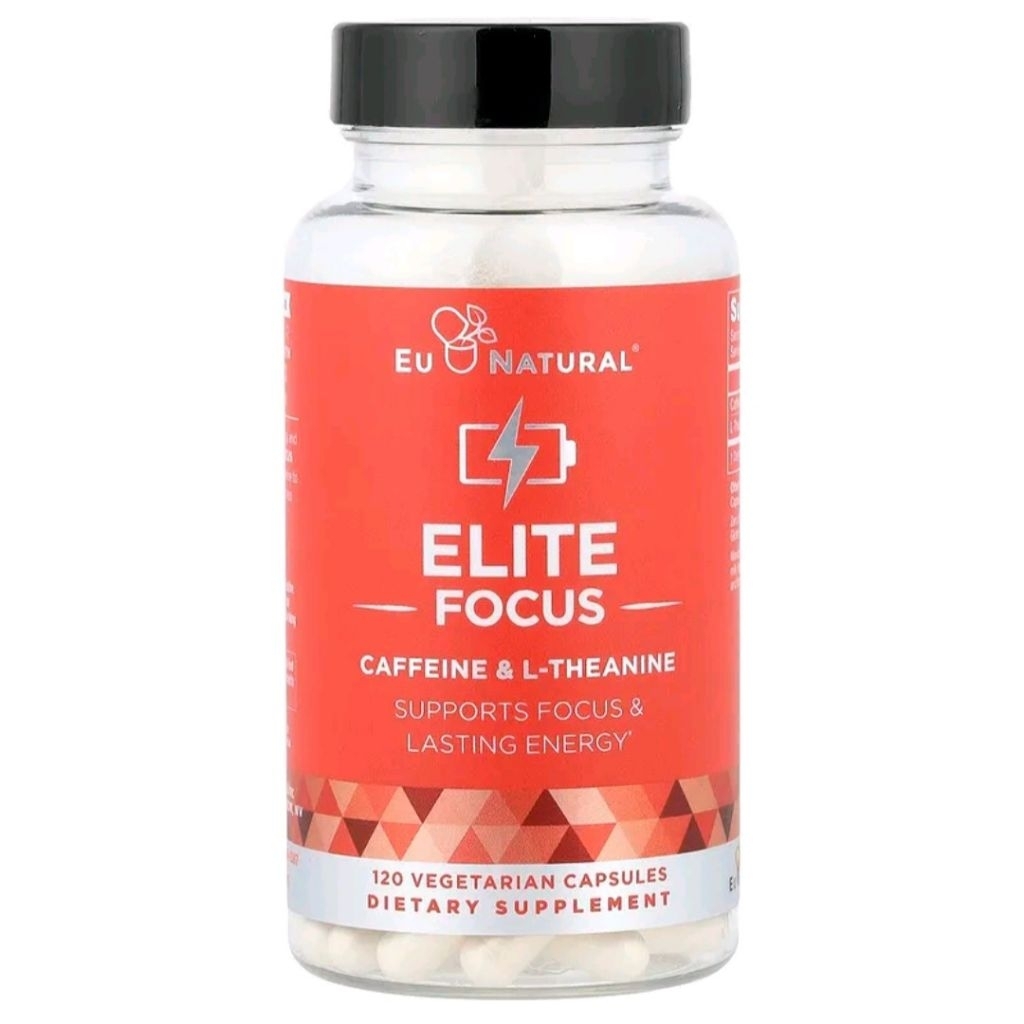 Eu Natural​, Elite Focus, Caffeine & L-Theanine, 120 Vegetarian Capsules