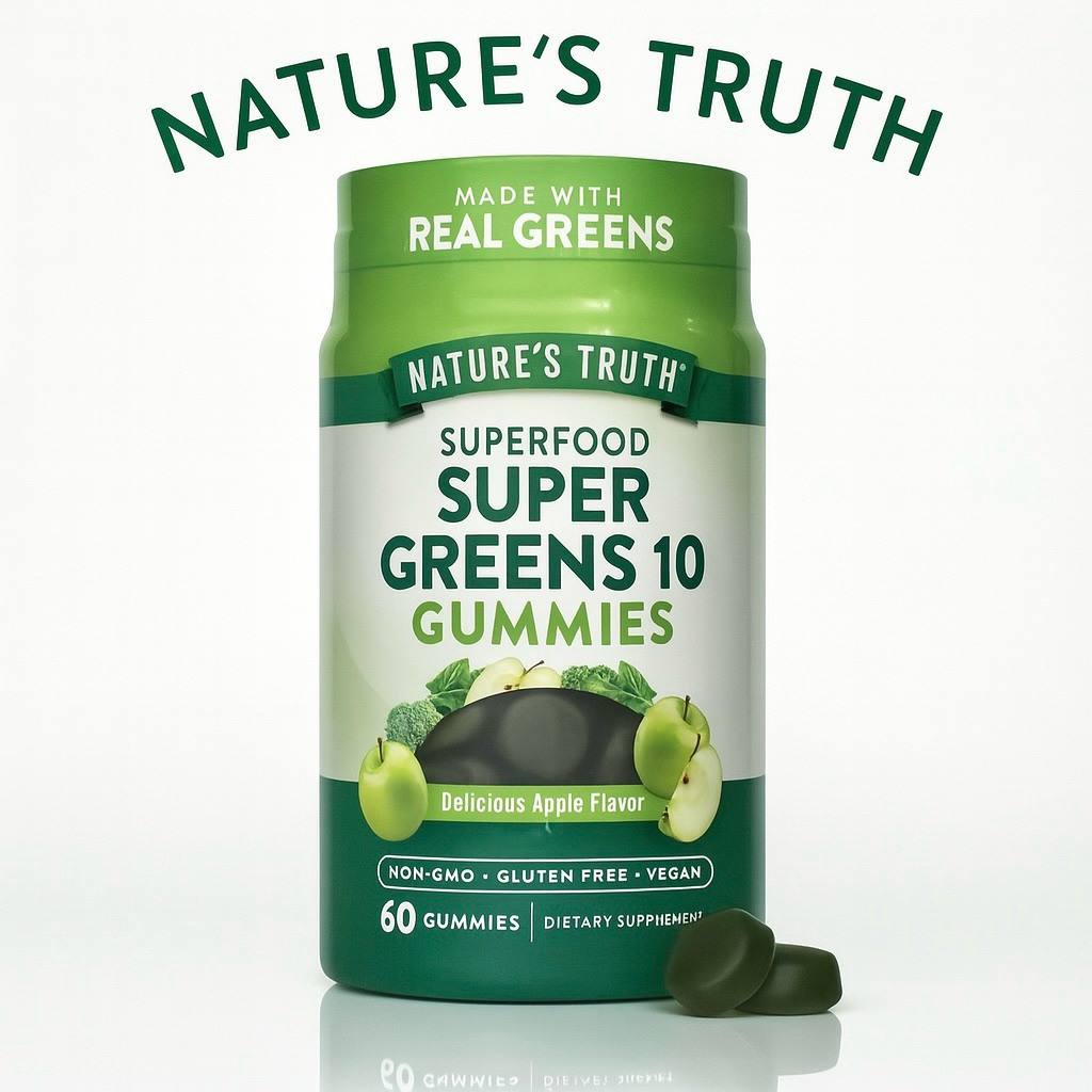 Nature’s Truth Super Food Super Greens 10 Gummies (60Gummies) กัมมี่ผักรวม 10 ชนิด 🍏🥦