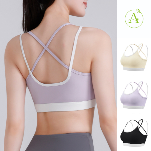 ArayaLady SportBra เสื้อบราโยคะ สปอร์ตบราออกกำลังกาย สายเดี่ยวไขว้หลัง ทรงใหม่สวยใส่สบาย รุ่น AB-JYM
