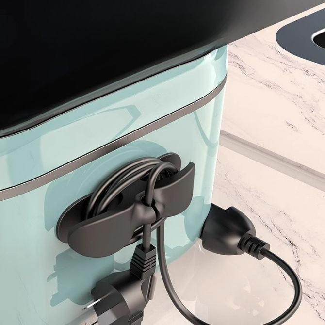 ที่เก็บปลั๊ก ตัวยึดปลั๊ก ที่จัดระเบียบสายไฟในบ้าน ไม่จําเป็นต้องเจาะ มีกาวในตัว แบบติดผนัง - รูปที่ 5