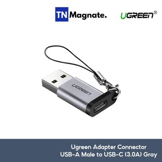 [หัวแปลง] Ugreen Adapter Connector USB-A Male to USB-C (3.0A) Gray