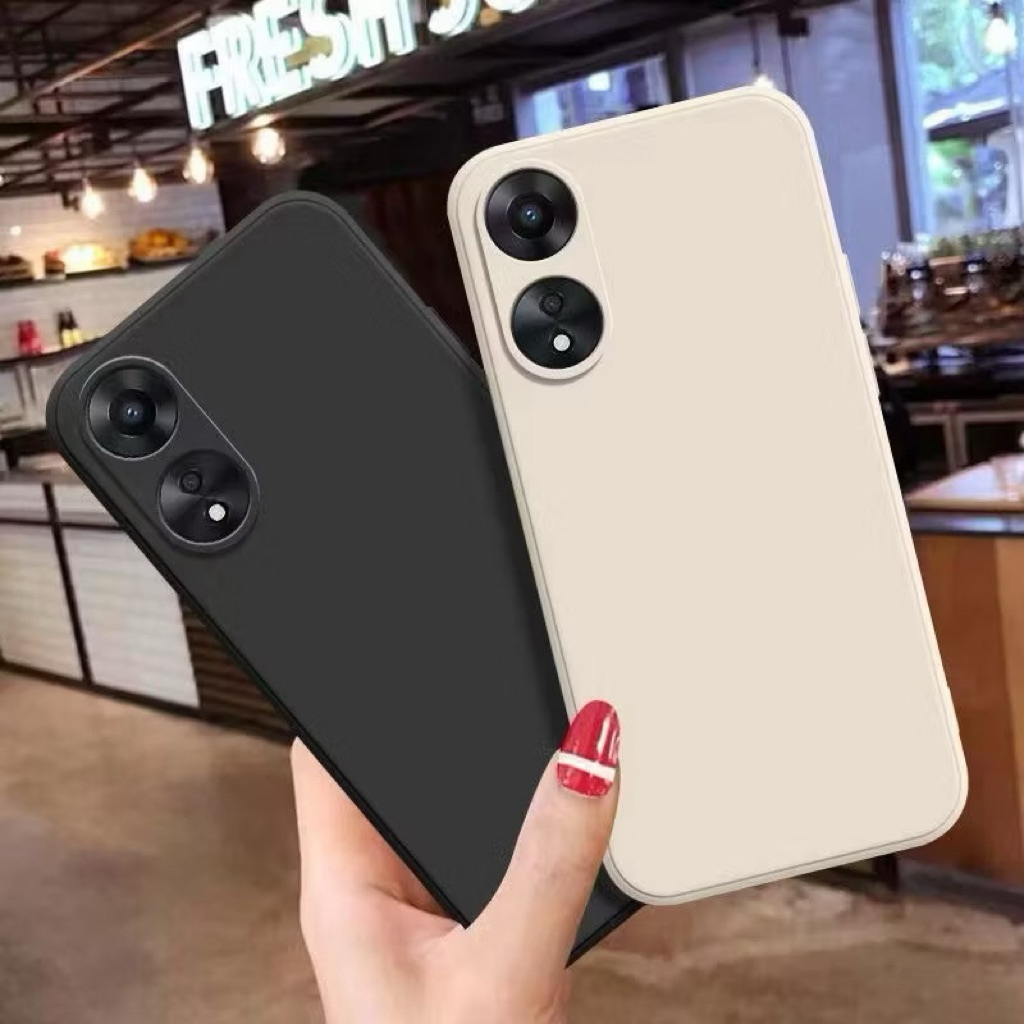 เคสกำมะหยี่ TPU กันกล้อง ใช้สำหรับ Oppo A60 A18 A38 A78 A58 A78 4G A58 4G A98 Reno8T A17 A17K  เคสซิริโคน สีพื้นพาสเทลง - รูปที่ 3