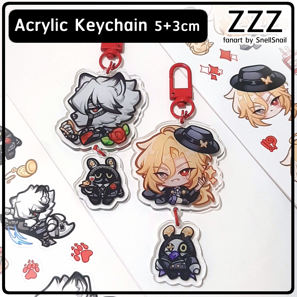 ZZZ แฟนอาร์ต Zenless Zone Zero | Von Lycaon ไลคาออน Hugo Vlad ฮิวโก้ พวงกุญแจอะคริลิก