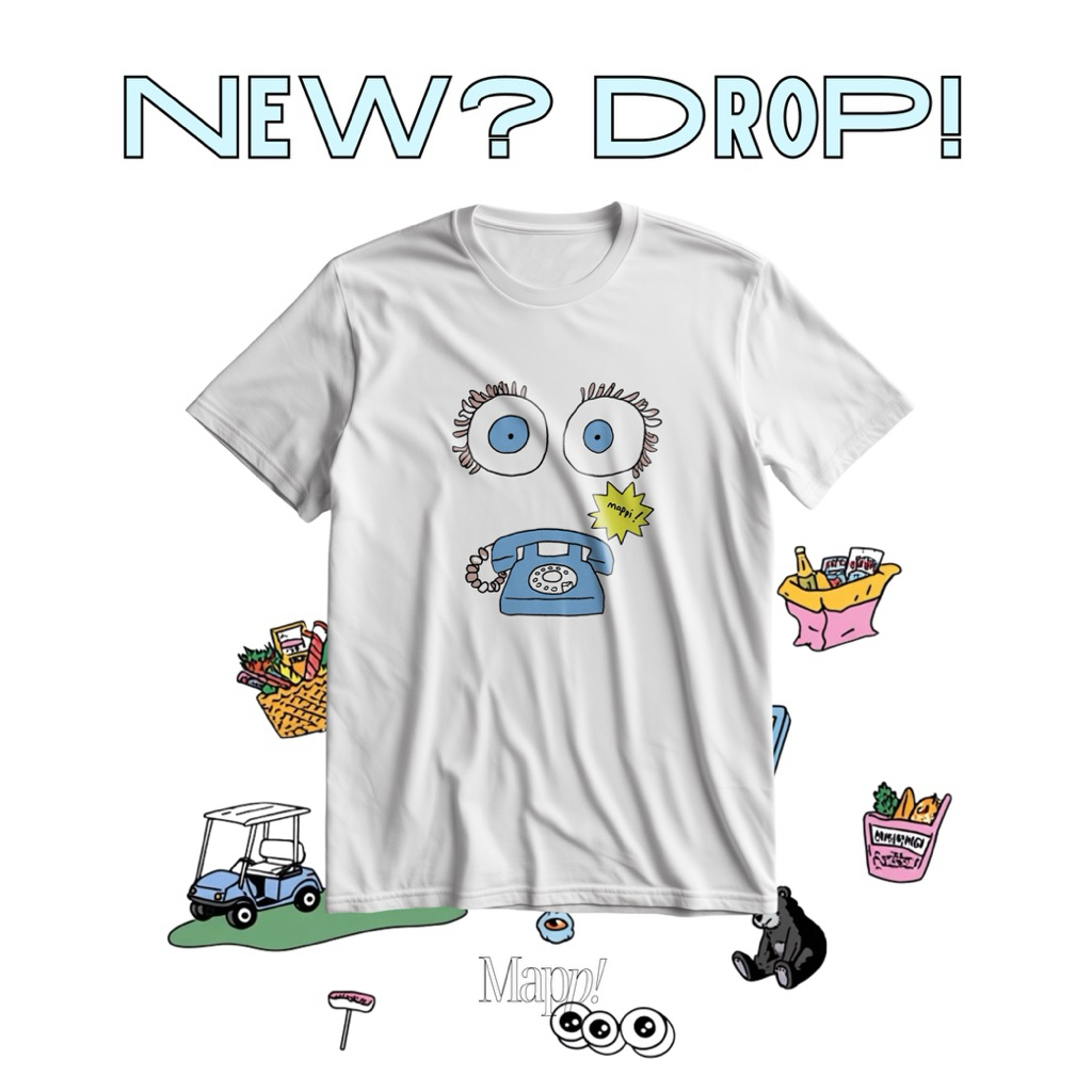 Mappi telephone เสื้อครอปผู้หญิง Oversized Cotton 100% หนา 220 gsm สีขาว