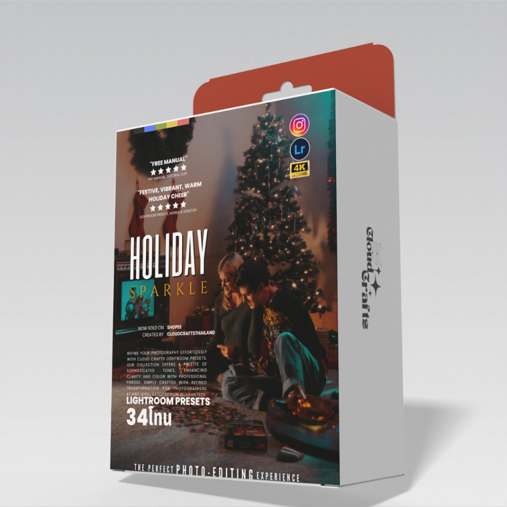 Holiday Sparkle | 34โทน | ฟิลเตอร์แต่งภาพพรีเมี่ยม | Lightroom | Pro-Grade Edits | Crafted By CloudC