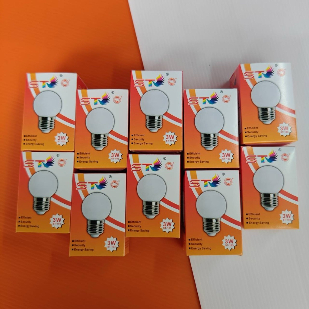 (12 ชิ้น) No.1282 หลอดไฟ หลอดไฟปิงปอง ขนาด 3 w ได้ทั้งหมด 12 กล่อง