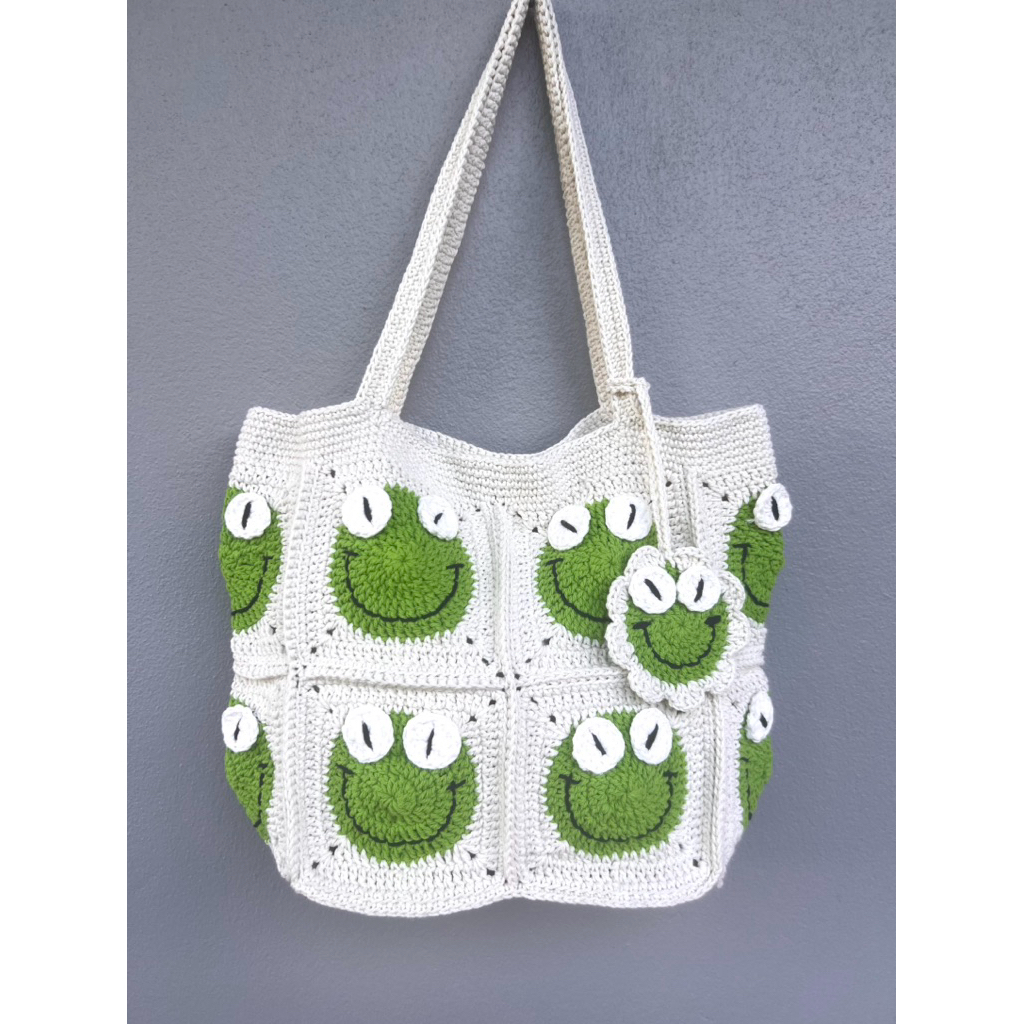 กระเป๋าถัก  น้องกบเคโรโระ  สะพายไหล่