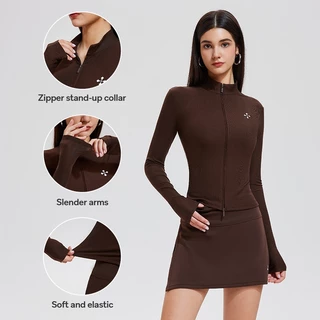 Cosleaf Women's Golf Set Lyocell fiber ชุดเสื้อแจ็คเก็ตซิปสองทางสำหรับกีฬาและแฟชั่น