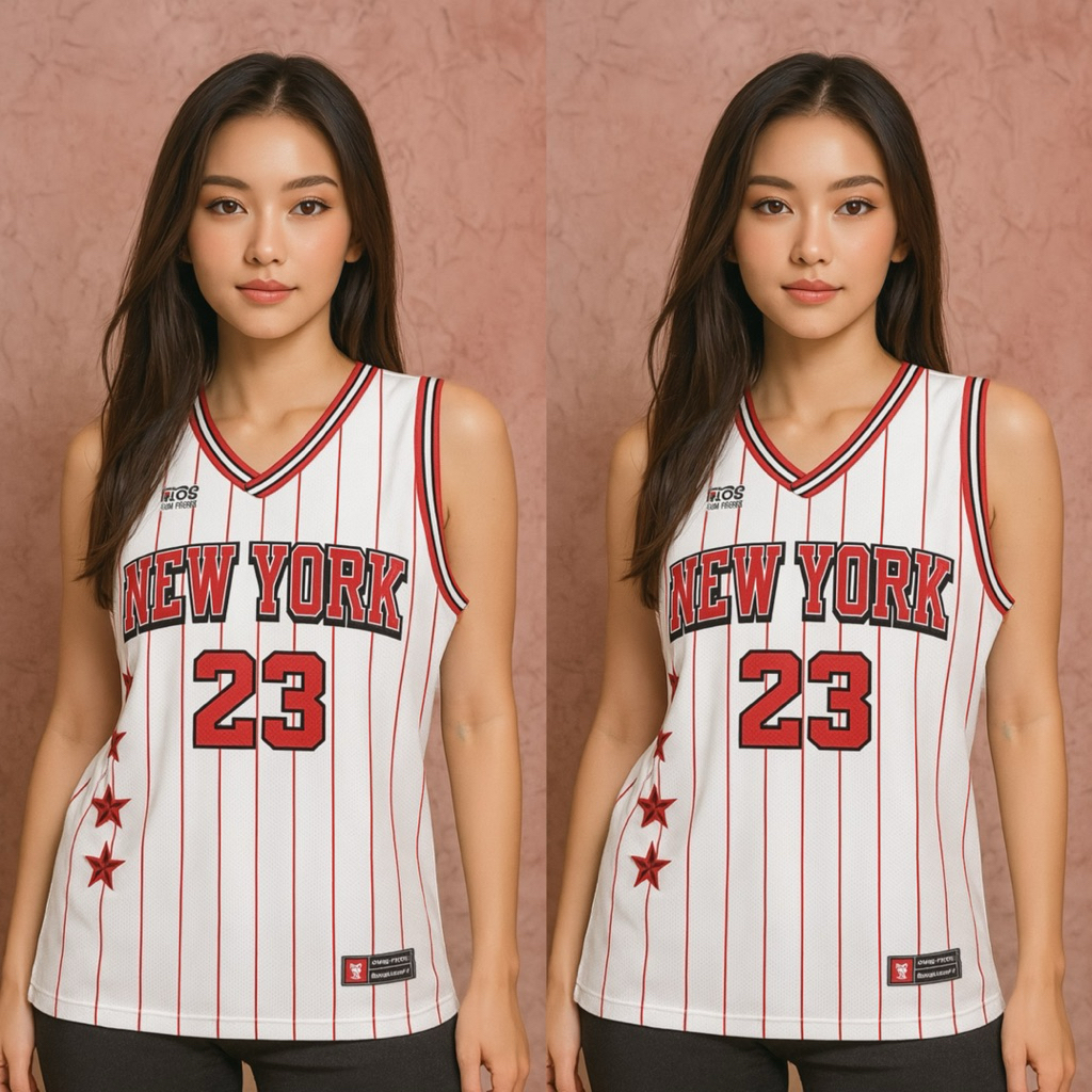 เสื้อกล้าม บาส + กางเกง New York 23 🏀 ผ้าโพลีเอสเตอร์ ใส่ได้ทั้งหญิงและชาย