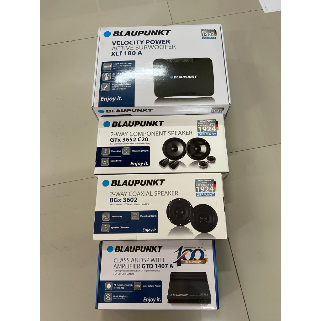 ชุดละ 14395บาท 8“ Subbox Blaupunkt 1ตัว DSP Blaupunkt 1ตัว 6.5”แยกชิ้น 1คู่ 6“แกนร่วม 1คู่ ลำโพงติดร