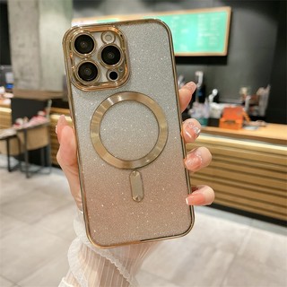 เคสแม่เหล็กกากเพชรไล่สีทูโทนสุดหรู Magnetic Case For iPhone 17 Promax 16 Pro 15 Plus 15 เคสไอโฟน